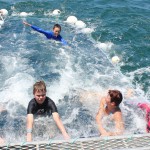 Boom-netting - just like a spa but behind the boat!